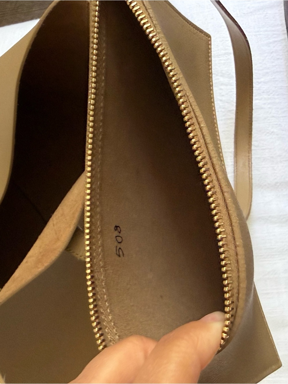 Saint Laurent YSL Large East/West Shopping Tote Purse Dark Beige Leather - Picture 11 of 17